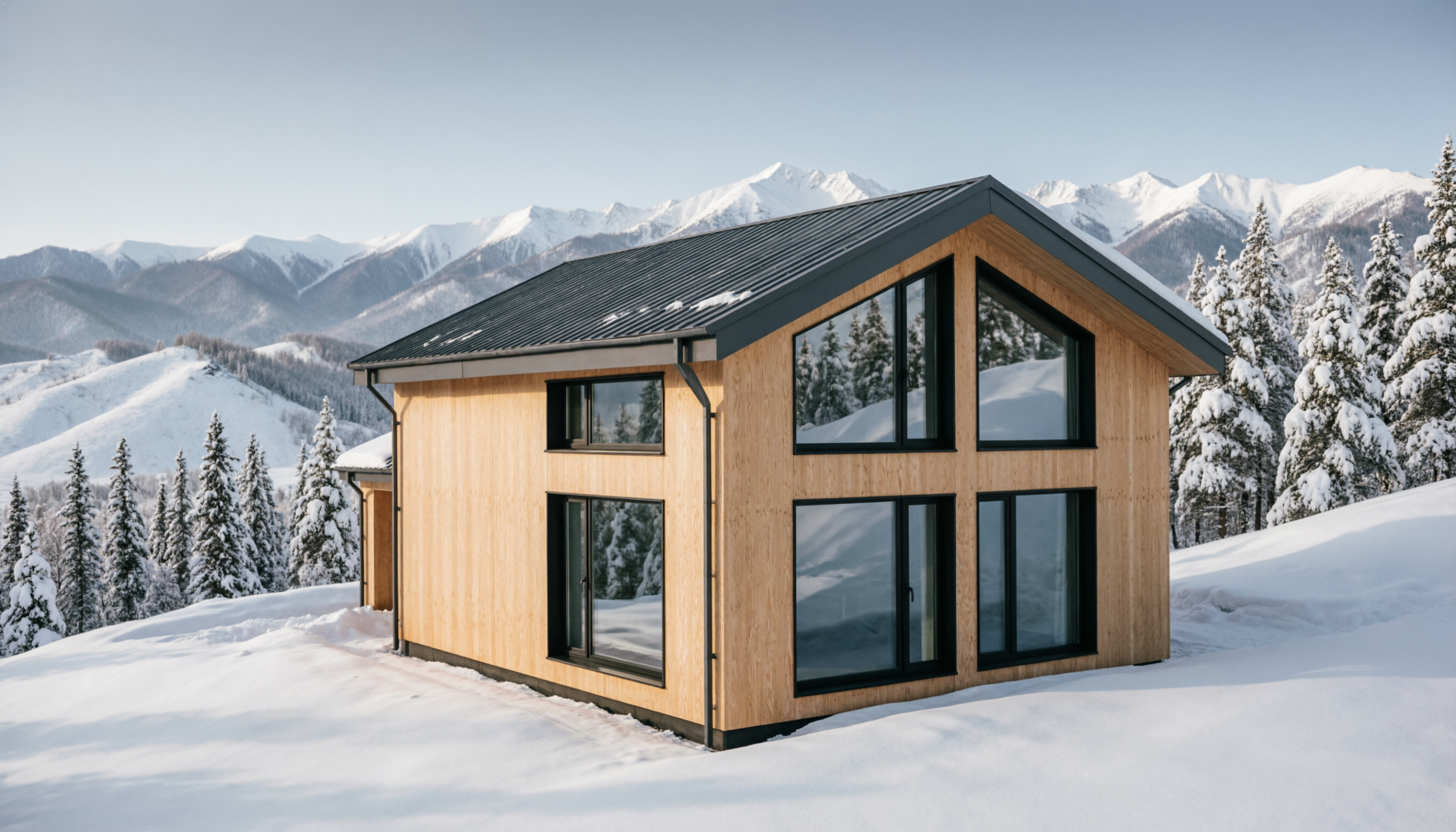 Так может выглядеть дом из клееного бруса 400 м² в горном ландшафте Алтайского края / @ EffectiveHouse.Ru